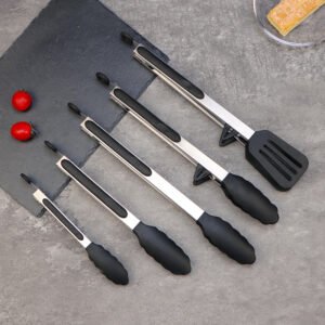 Silicone food tong with anti-slip handle SR-FT0010