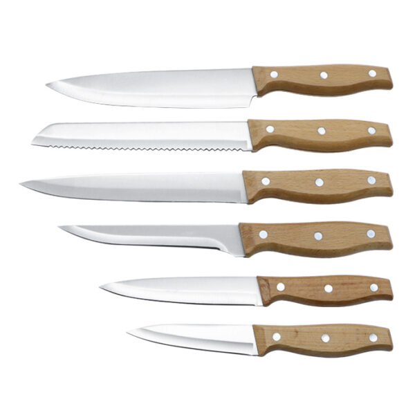 Wood handle kitchen knife set SR-KN0043