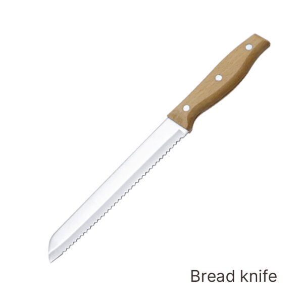 Wood handle kitchen knife set SR-KN0043 - Image 4