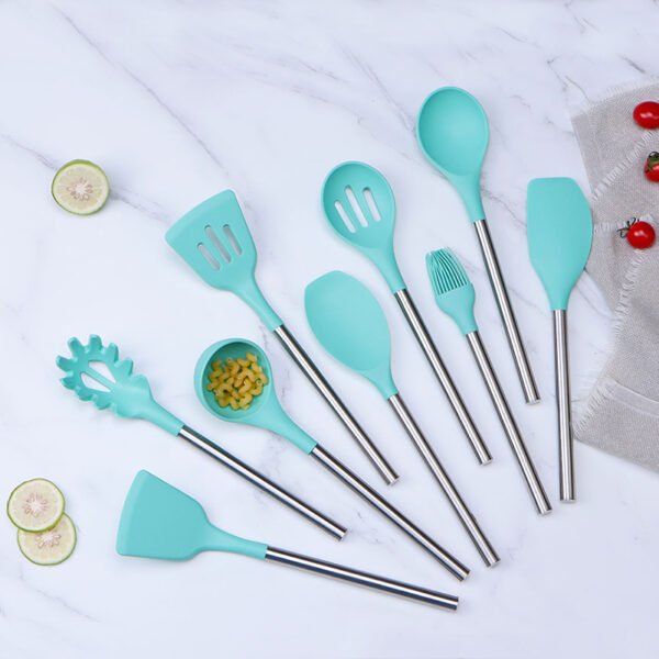 Silicone kitchen utensils with stainless steel handle SR-SK0053