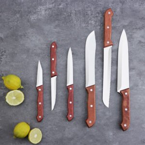 Wood handle kitchen knife set SR-KN0044
