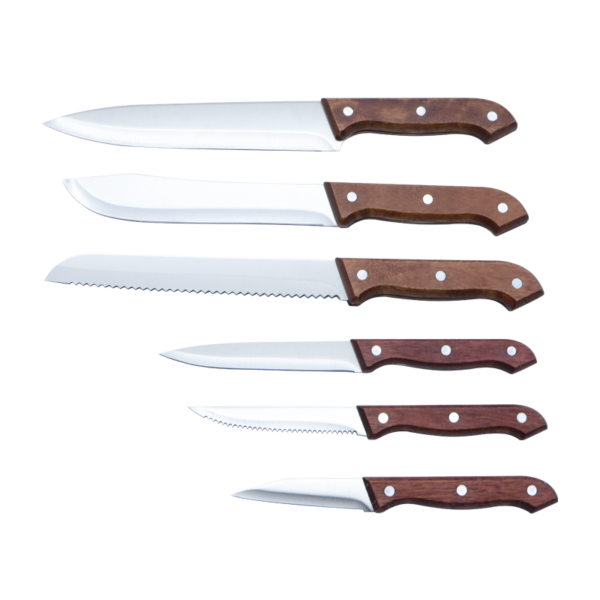 Wood handle kitchen knife set SR-KN0044 - Image 2