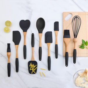 Silicone brush and spatula with Wood Handle SR-SK0040