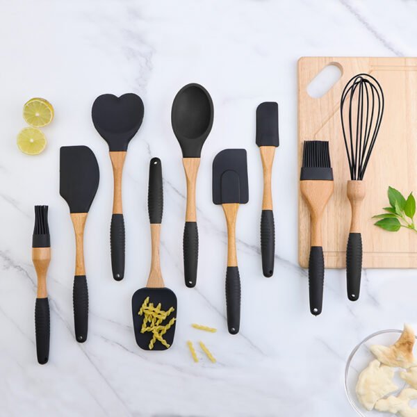 Silicone brush and spatula with Wood Handle SR-SK0040