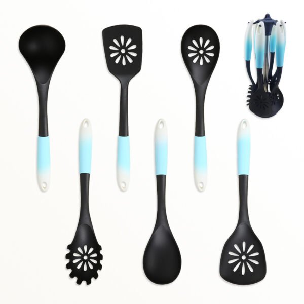 Nylon kitchen utensil set with graduated color handle SR-NK0030