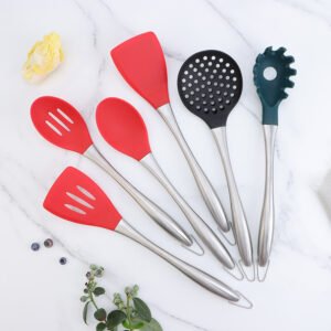 Silicone cooking utensils with stainless steel handles SR-SK0035